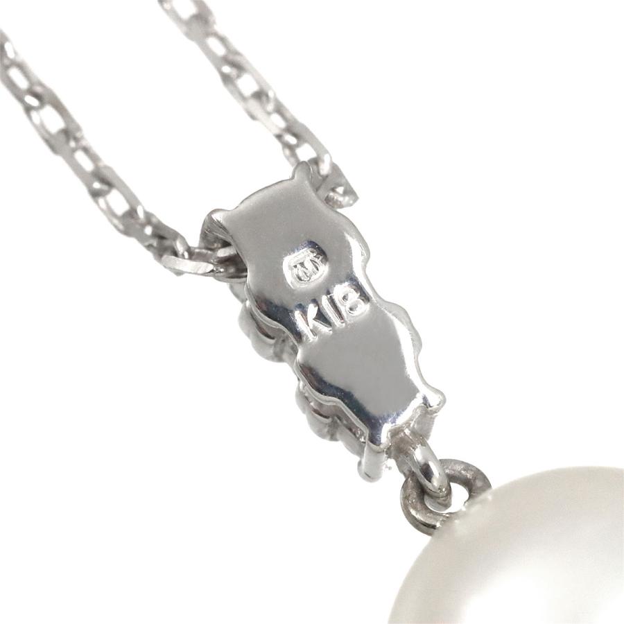 MIKIMOTO（ミキモト） 白蝶真珠 9.6mm ダイヤ ネックレス 38cm K18 WG