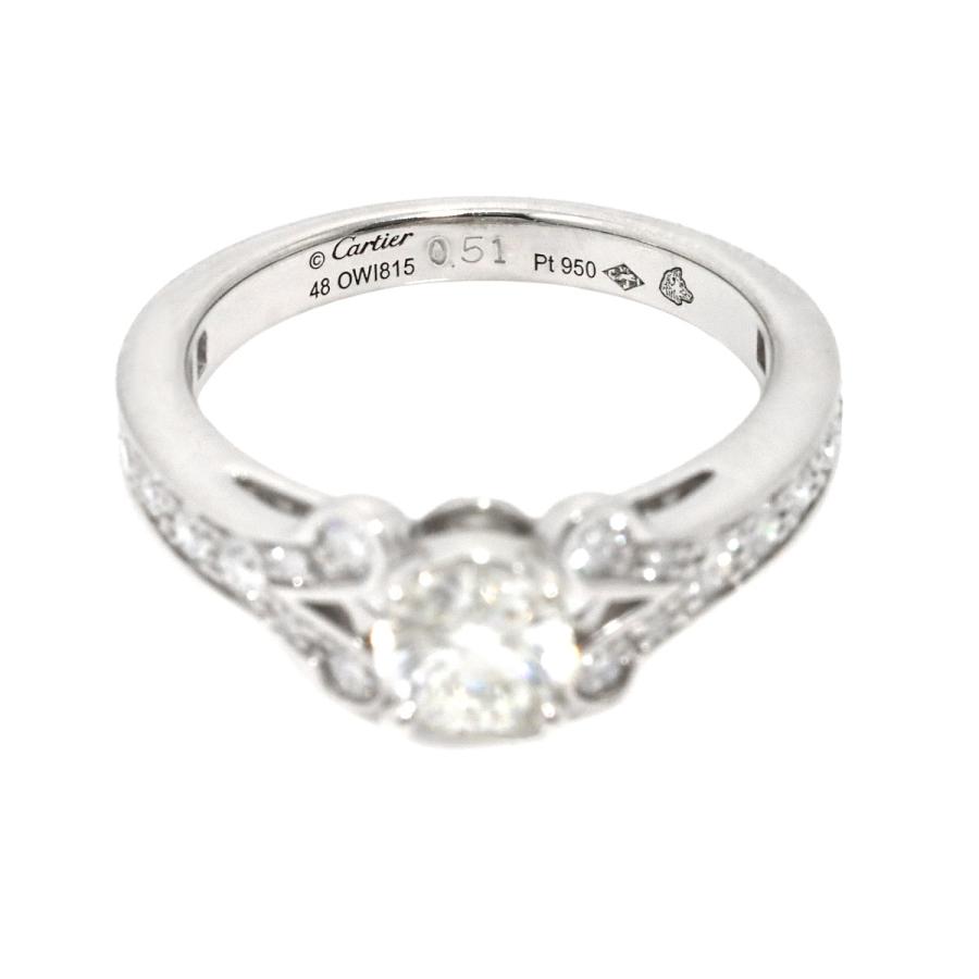 Cartier バレリーナ　3Pダイヤ　リング 8号(48号) Cartier（カルティエ） バレリーナ ダイヤ 0.51ct H/VS1/3EX #48