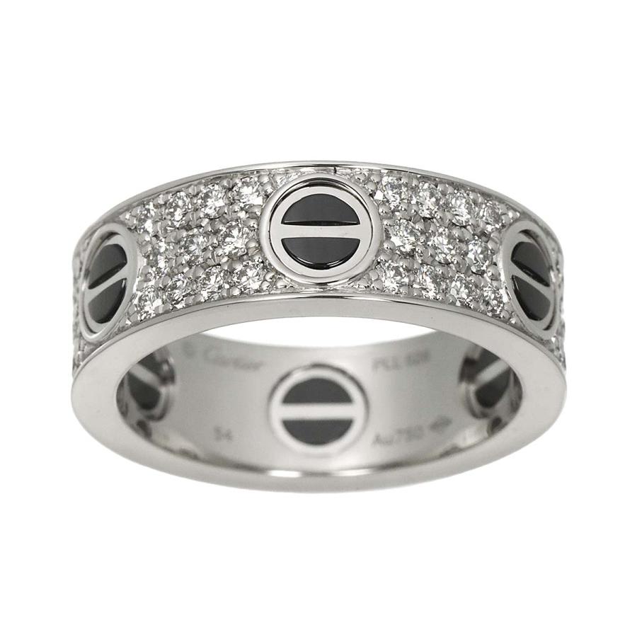 Cartier（カルティエ） ラブ #54 リング パヴェダイヤ セラミック K18