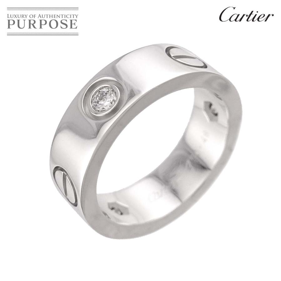 Cartier（カルティエ） ラブ #48 リング ハーフ ダイヤ 3P K18 WG 