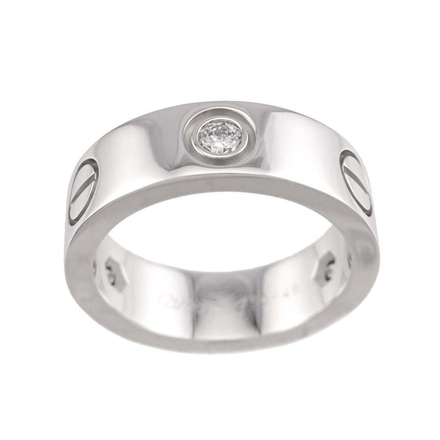 Cartier（カルティエ） ラブ #48 リング ハーフ ダイヤ 3P K18 WG 