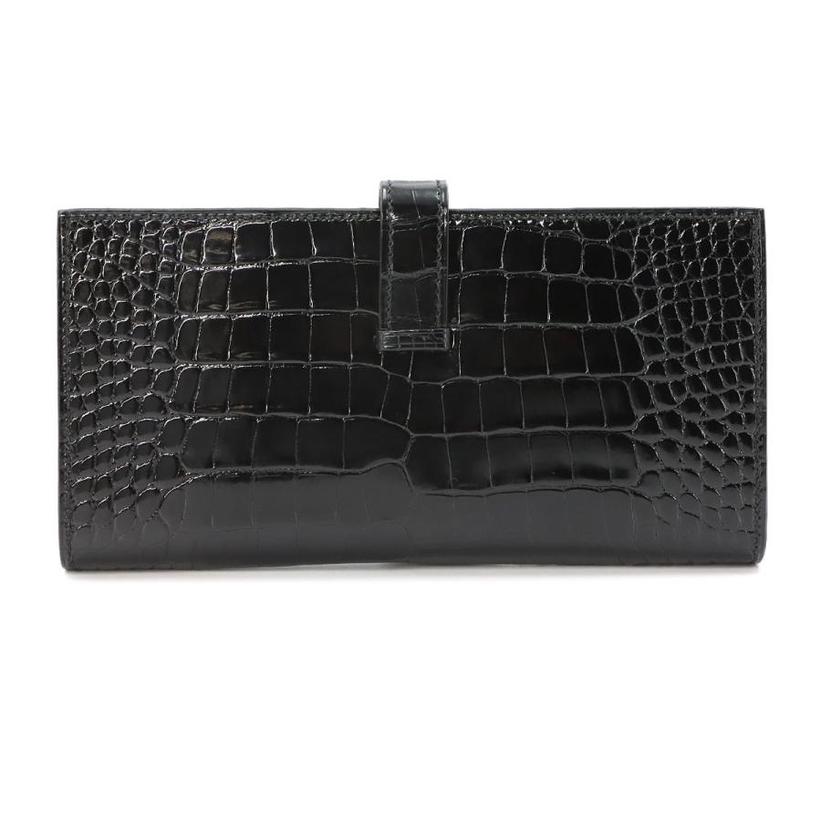 HERMES アリゲーター クロコダイル 長財布 アザップ 黒 ブラック HERMES（エルメス） 未使用 展示品 クロコダイル アリゲーター