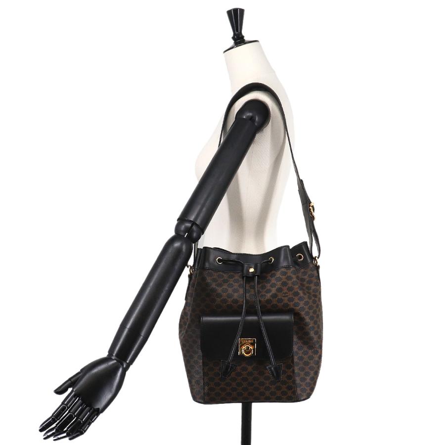 CELINE（セリーヌ） 新品同様 マカダム 巾着 ショルダー バッグ PVC