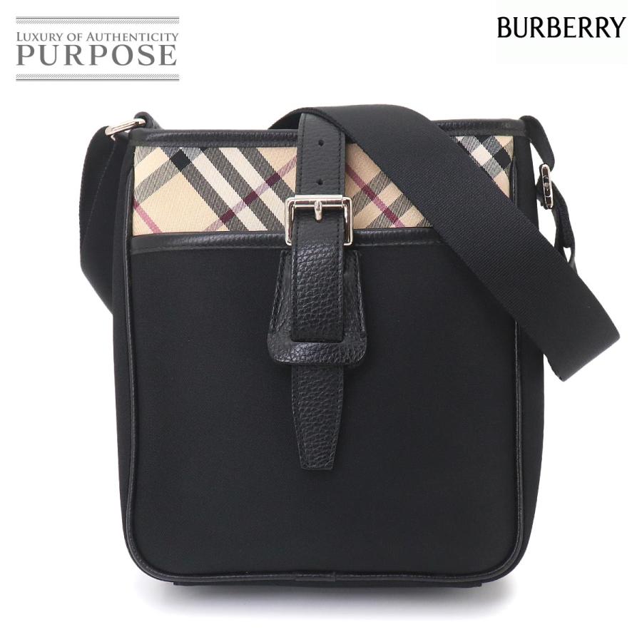 美品✨バーバリー ショルダーバッグ ノヴァチェック レザー ブラック BURBERRY（バーバリー） 新品同様 ノバチェック ショルダー バッグ