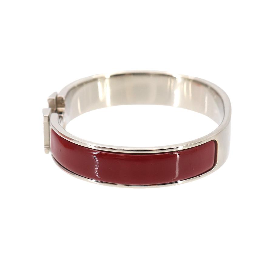 HERMES エルメス クリッククラス H バングル HERMES（エルメス） 美品 クリックH PM バングル レッド シルバー