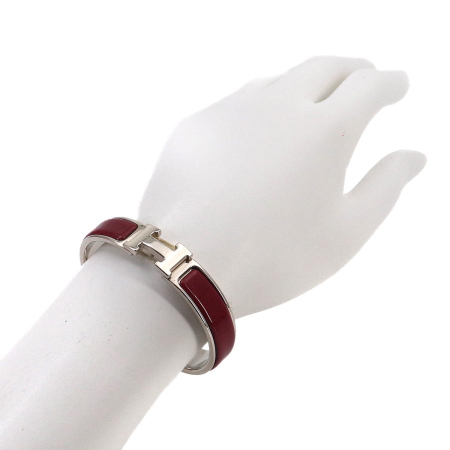 HERMES エルメス クリッククラス H バングル HERMES（エルメス） 美品 クリックH PM バングル レッド シルバー