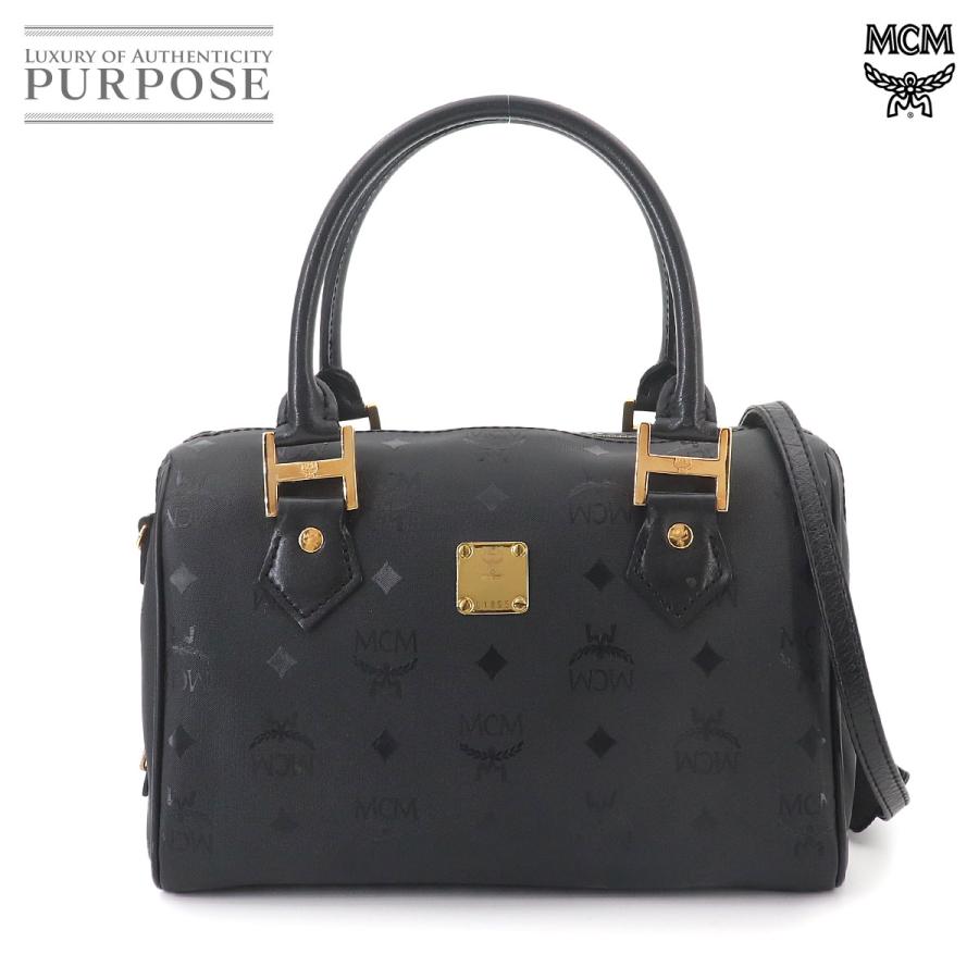 美品 エムシーエム MCM ヴィセトス ロゴグラム 2way ミニ ボストン