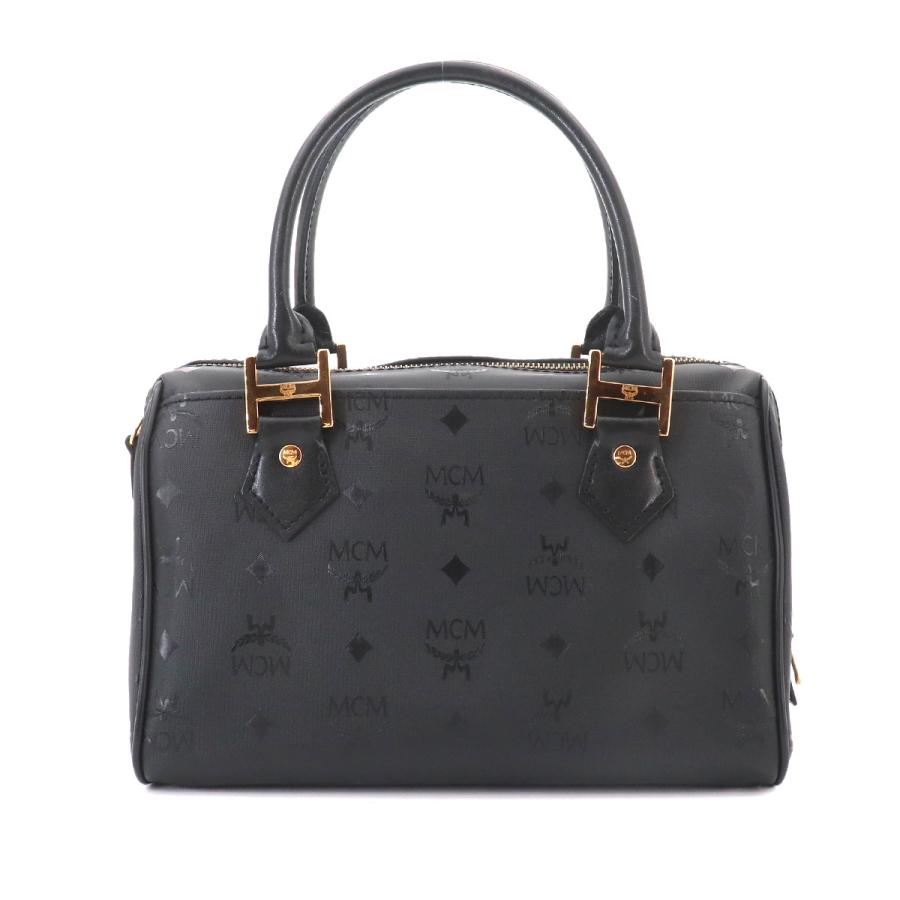 MCM ブラック ボストンバッグ☆ヴィンテージ 美品 エムシーエム MCM ヴィセトス ロゴグラム 2way ミニ ボストン
