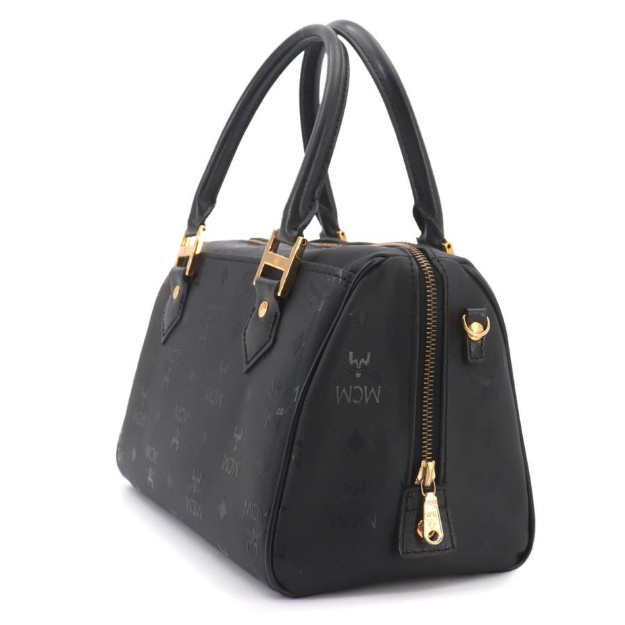 美品 エムシーエム MCM ヴィセトス ロゴグラム 2way ミニ ボストン
