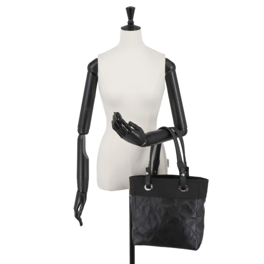 【最高級美品】シャネル パリビアリッツPM トートバッグ シルバー金具 ブラック CHANEL（シャネル） 新品同様 パリビアリッツ PM トート バッグ PVC