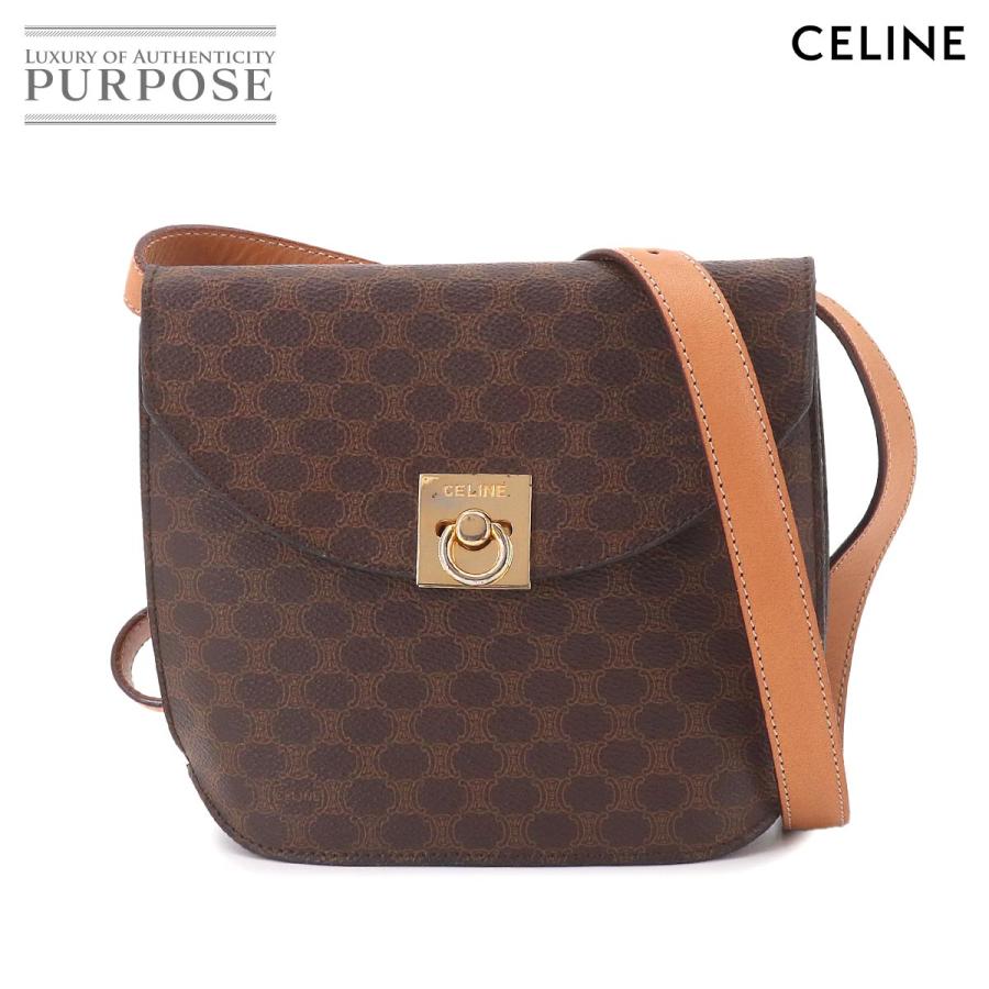 CELINE（セリーヌ） マカダム ショルダー バッグ PVC レザー ブラウン