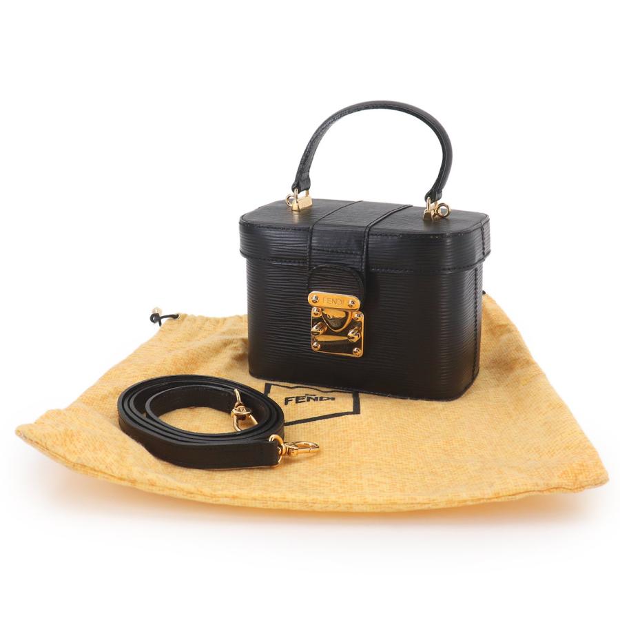 FENDI バニティーバッグ /ブラックエピ柄ゴールド金具 FENDI（フェンディ） 新品同様 エピ バニティ 2way ハンド ショルダー