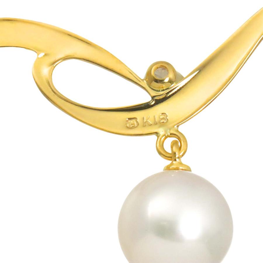MIKIMOTO（ミキモト） アコヤ真珠 7.3mm ダイヤ ネックレス 42cm K18