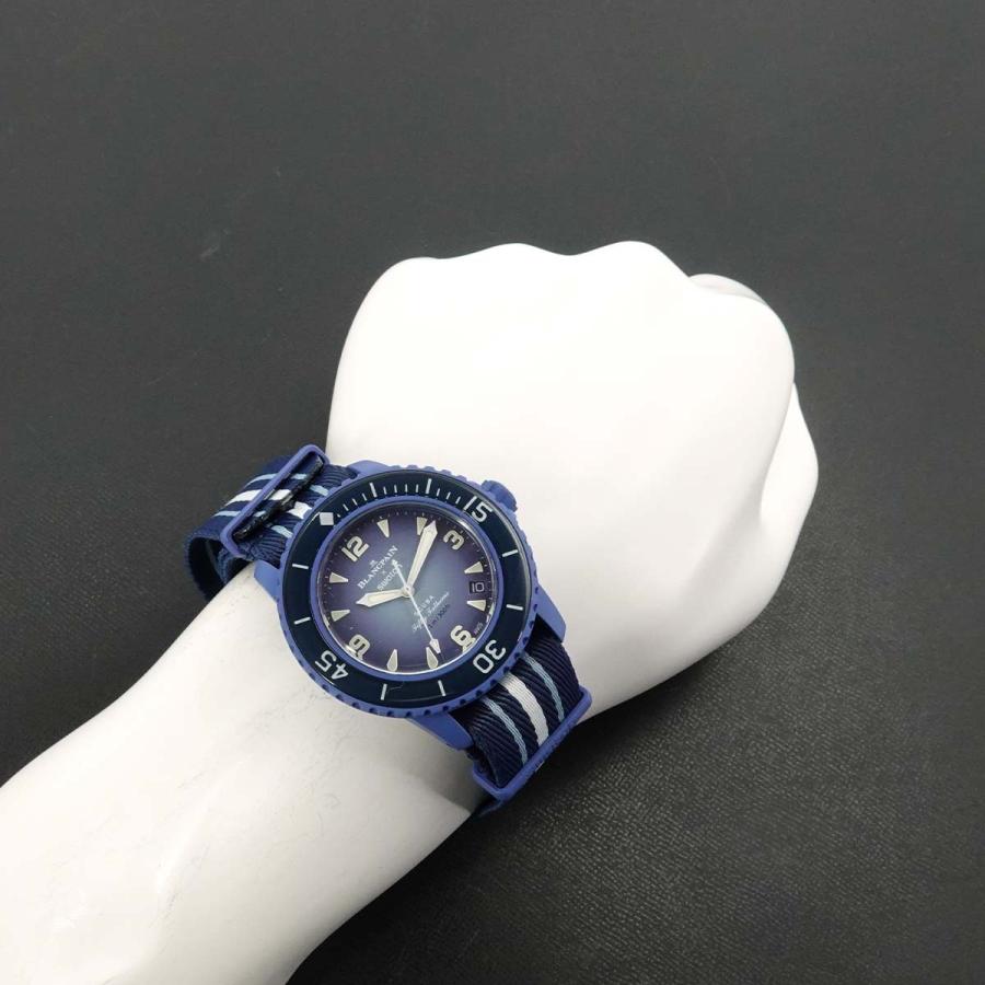 新品 未使用 スウォッチ swatch Blancpain×swatch スキューバ フィフティ ファゾムス SO35A100 Ocean of storms 90325375の画像
