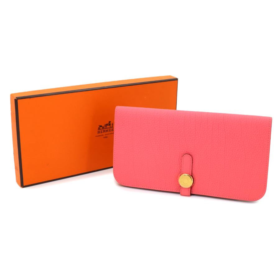（美品）HERMES エルメス ドゴン ロングウォレット／長トゴ ルージュピヴ HERMES（エルメス） 未使用 展示品 ドゴンロング 二つ折り 長財布 トゴ