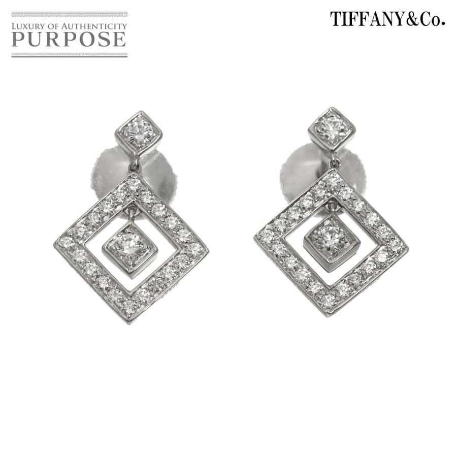TIFFANY&Co.（ティファニー） オープンスクエア ダイヤ ピアス Pt