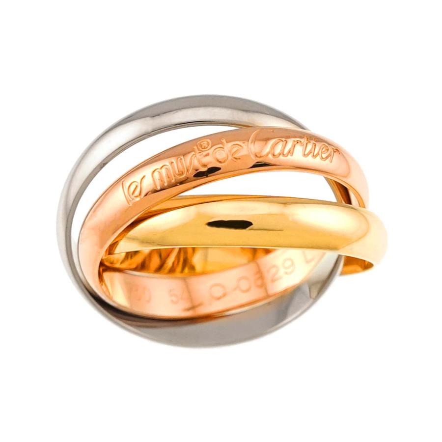 CARTIER カルティエ トリニティリング スリーカラー #54 リング・指輪 Cartier（カルティエ） トリニティ MM #54 リング K18 YG WG PG 3連