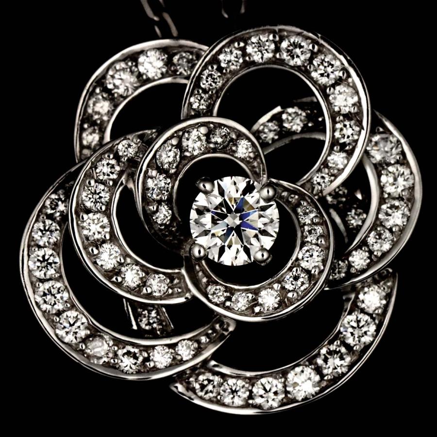 CHANEL（シャネル） カメリア ダイヤ ネックレス ミディアム 41cm K18