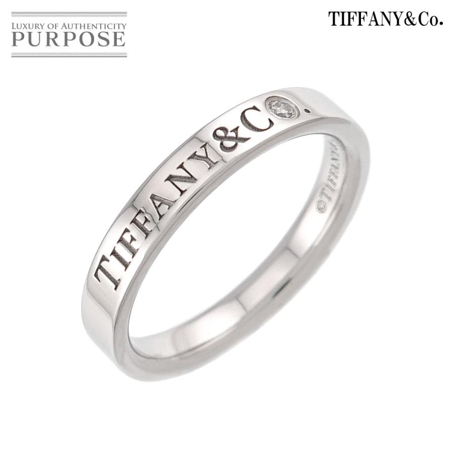 TIFFANY&Co.（ティファニー） ロゴ バンド 8号 リング ダイヤ 1P Pt