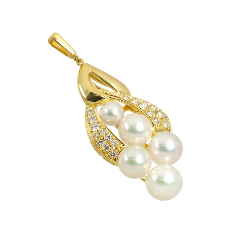 MIKIMOTO（ミキモト） アコヤ真珠 7.5-4.9mm ダイヤ ペンダント トップ 