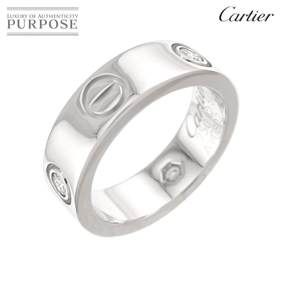 Cartier（カルティエ） ラブ #50 リング ハーフ ダイヤ K18 WG