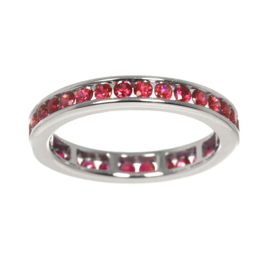 リング 12号 ルビー 1.00ct K18 WG ホワイトゴールド 750 指輪 Ruby