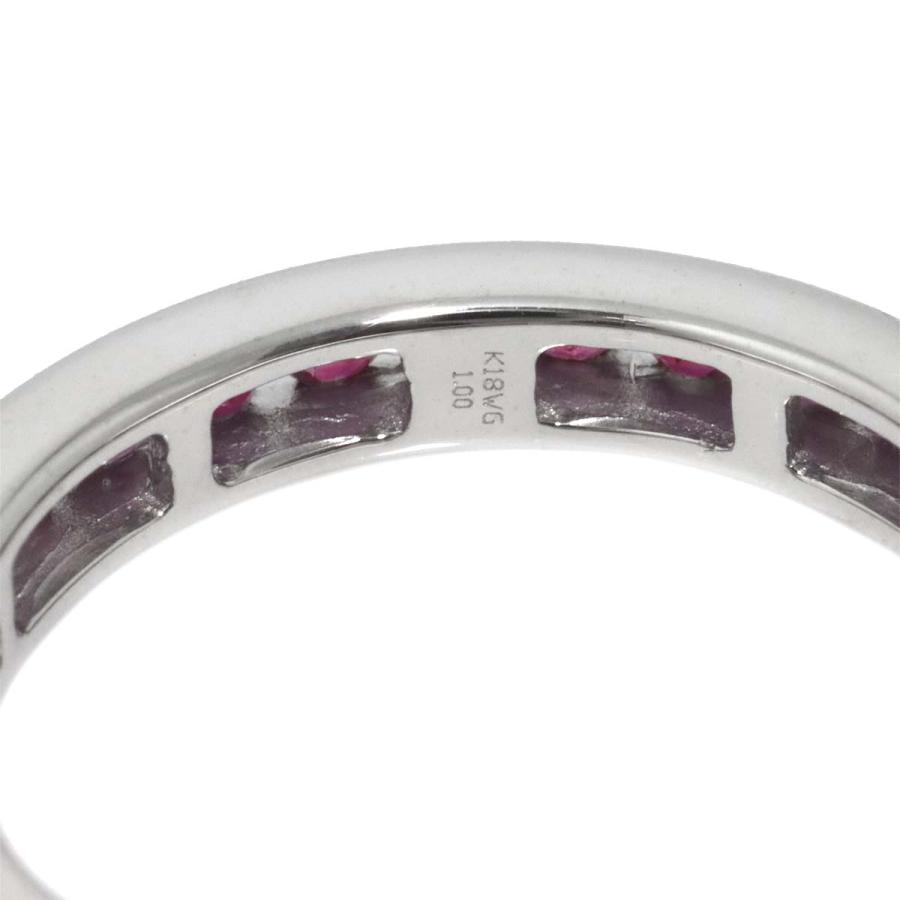 リング 12号 ルビー 1.00ct K18 WG ホワイトゴールド 750 指輪 Ruby
