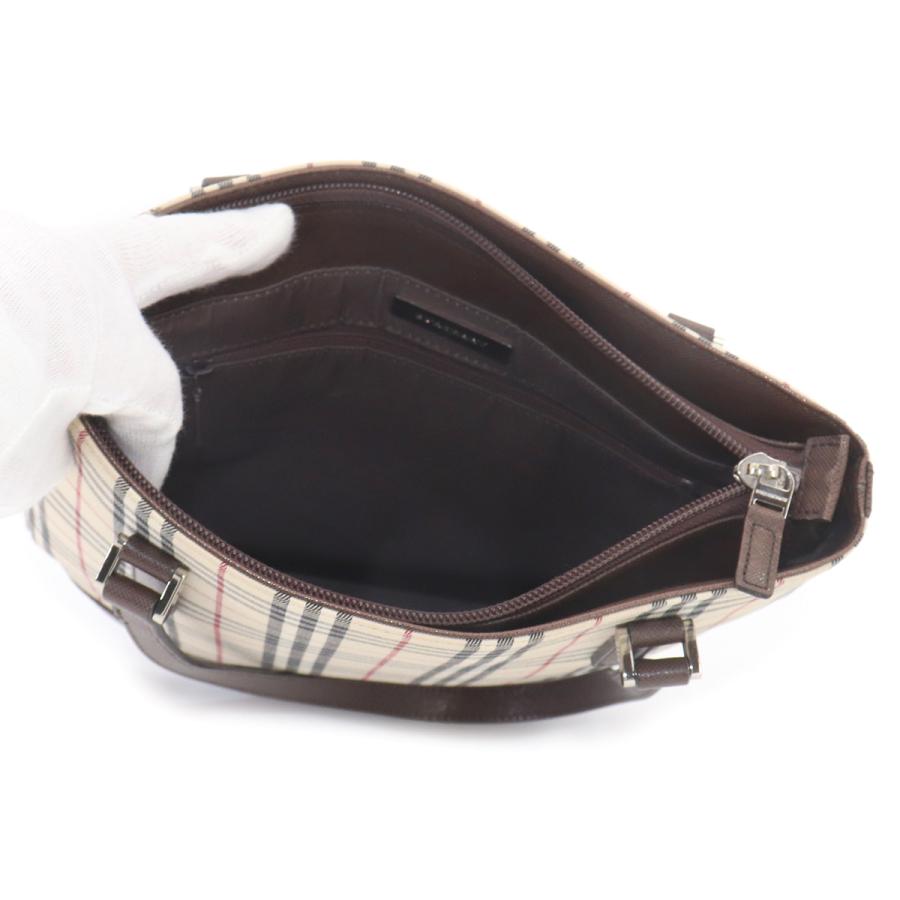 美品 バーバリートートバッグ ハンド グレー ブラック ナイロン ノバチェック BURBERRY（バーバリー） 新品同様 ノバチェック トート バッグ
