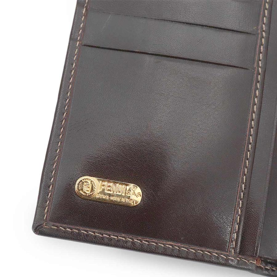 FENDI（フェンディ） 新品同様 ズッカ がま口 二つ折り 財布