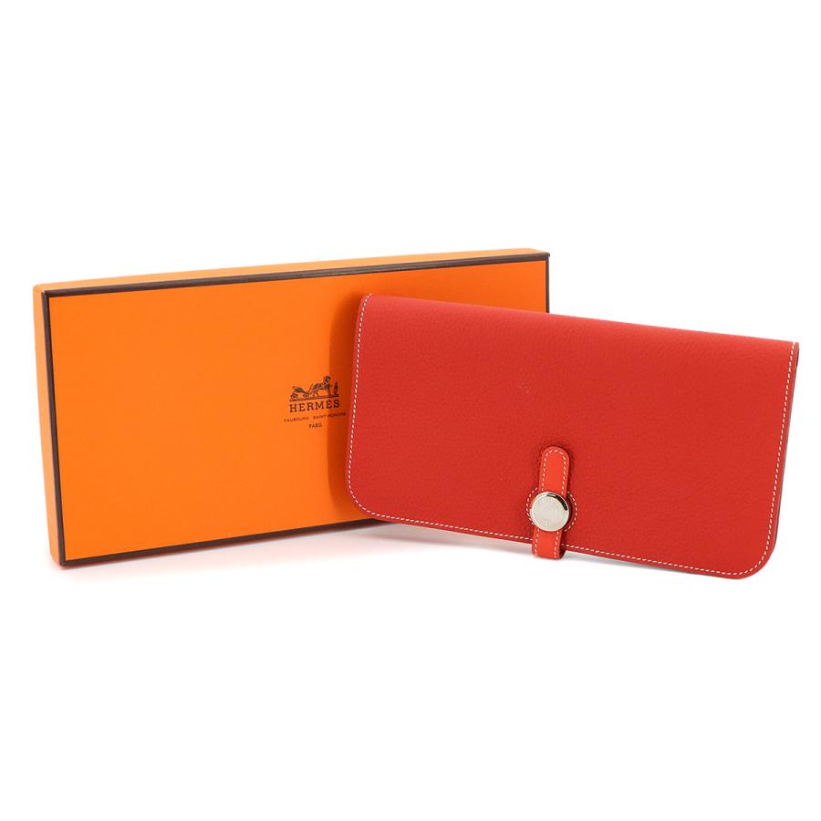 HERMES エルメス ドゴン オレンジ ロング 長財布 HERMES（エルメス） 未使用 展示品 ドゴンロング 二つ折り 長財布 トゴ