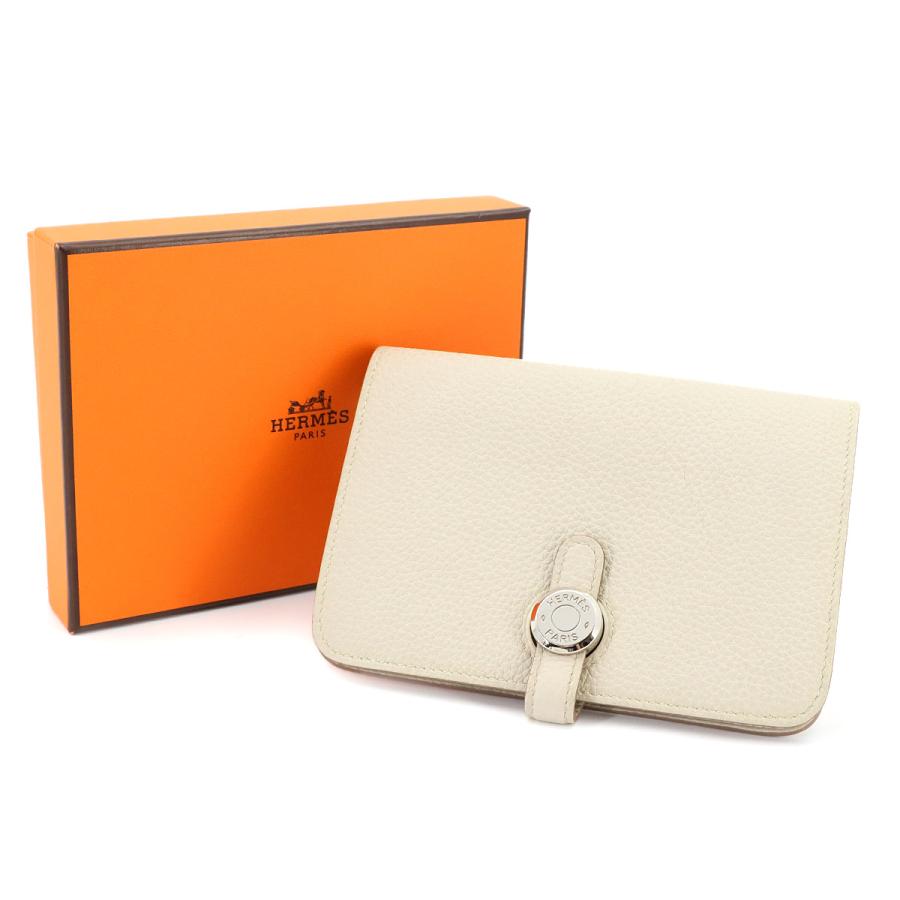 HERMES（エルメス） 新品同様 ドゴン コンパクト 二つ折り 財布 トゴ