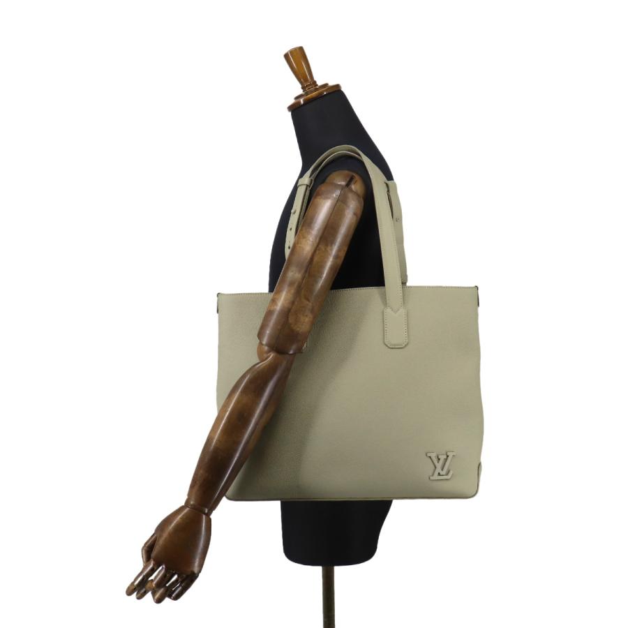 極美品▼LOUIS VUITTON ルイヴィトン M22506 ファストライン LVアエログラム カーフレザー セージ LVロゴ トートバッグ 仏製 メンズ LOUIS VUITTON（ルイ・ヴィトン） 新品同様 ルイ ヴィトン