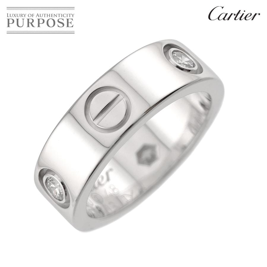 Cartier（カルティエ） ラブ #48 リング ハーフ ダイヤ 3P K18 WG 