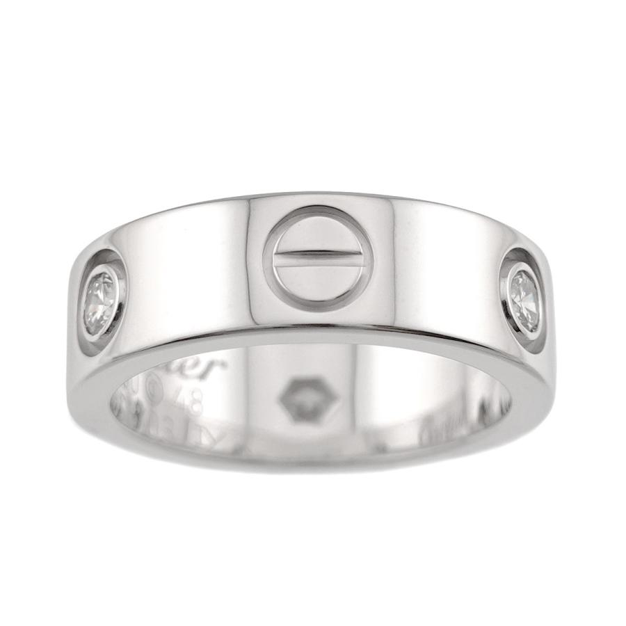 Cartier（カルティエ） ラブ #48 リング ハーフ ダイヤ 3P K18 WG