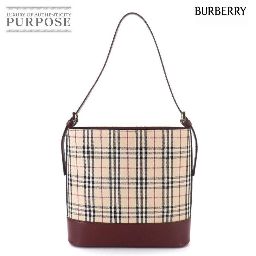 BURBERRY ノバチェック ショルダーバッグ ボルドー BURBERRY（バーバリー） 新品同様 ノバチェック ショルダー バッグ