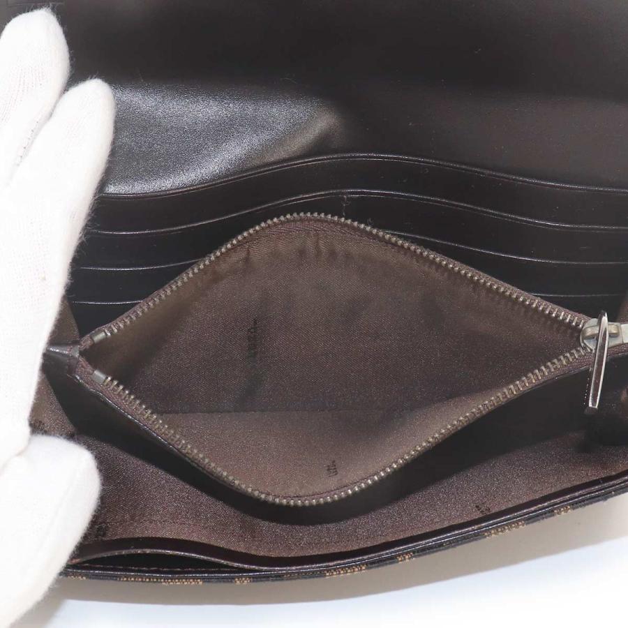 FENDI（フェンディ） 美品 ズッカ 二つ折り 長財布 キャンバス レザー