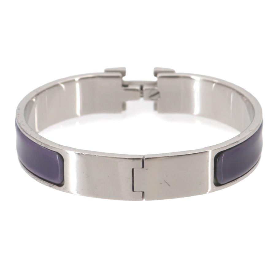 HERMES クリックH シルバー　パープル バングル HERMES（エルメス） 新品同様 クリックH PM バングル パープル