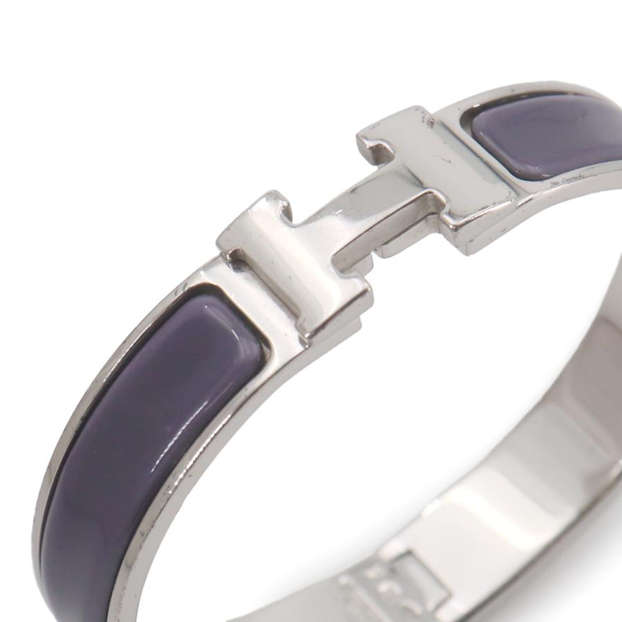 HERMES クリックH シルバー　パープル バングル HERMES（エルメス） 新品同様 クリックH PM バングル パープル