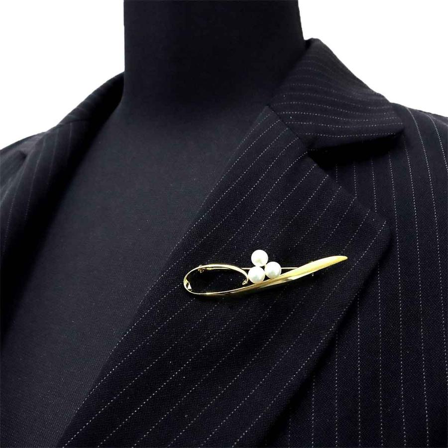 MIKIMOTO（ミキモト） アコヤ真珠 5.5mm ブローチ K18 YG イエロー