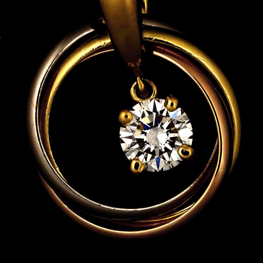 Cartier（カルティエ） トリニティ ダイヤ ペンダントトップ K18 YG WG