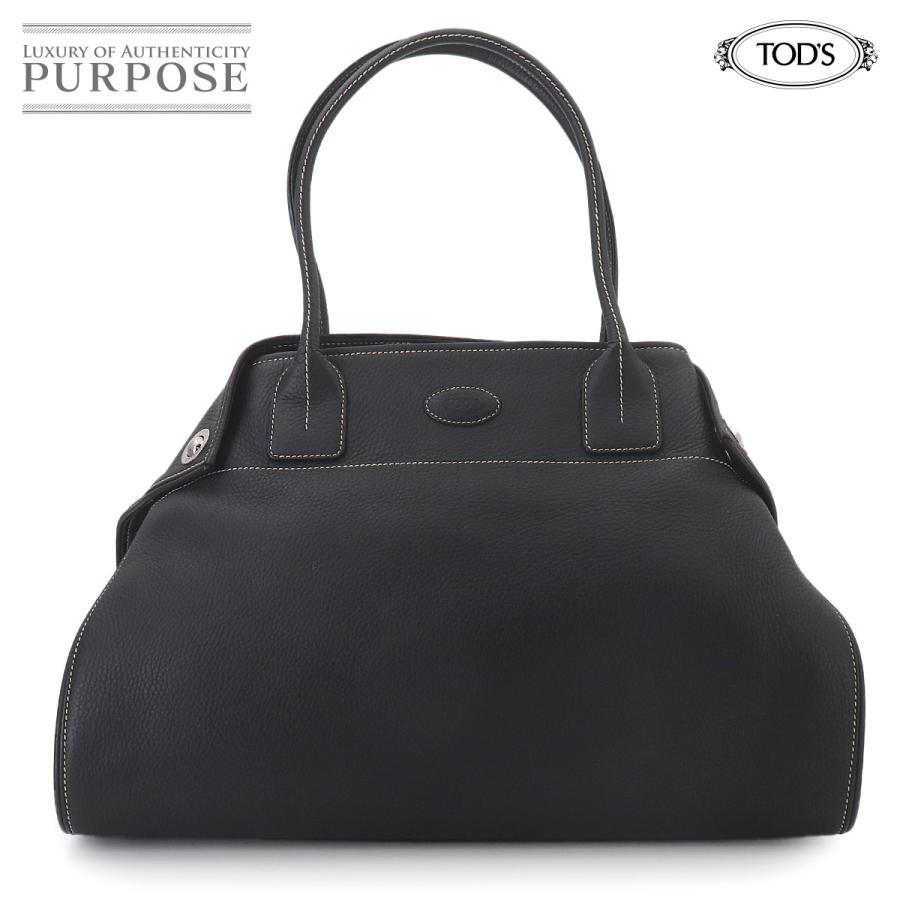 新品同様 トッズ TOD'S ジレッリ トート バッグ レザー ブラック