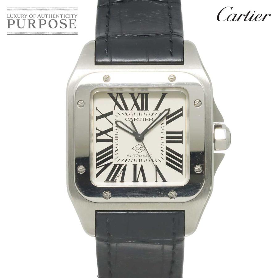 カルティエ Cartier サントス100 MM WSSA0008 ボーイズ 腕時計 シルバー オートマ 自動巻き ウォッチ Santos 100 90329147 Cartier（カルティエ） サントス100 MM WSSA0008 ボーイズ 腕時計