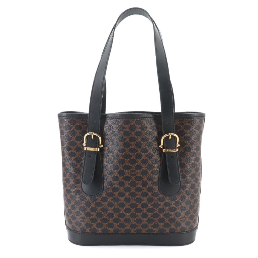 CELINE（セリーヌ） 美品 マカダム トート バッグ ブラック ブラウン