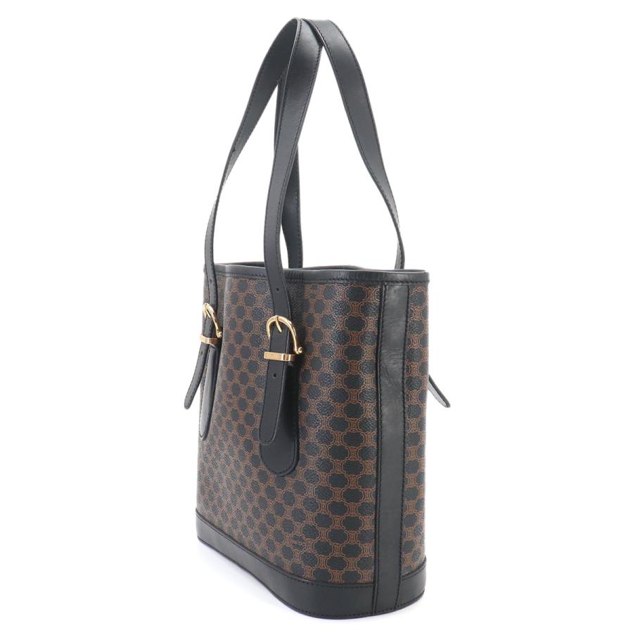 CELINE（セリーヌ） 美品 マカダム トート バッグ ブラック ブラウン