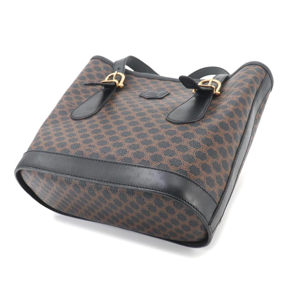 美品CELINE マカダム柄 ハンドバッグ CELINE（セリーヌ） 美品 マカダム トート バッグ ブラック ブラウン