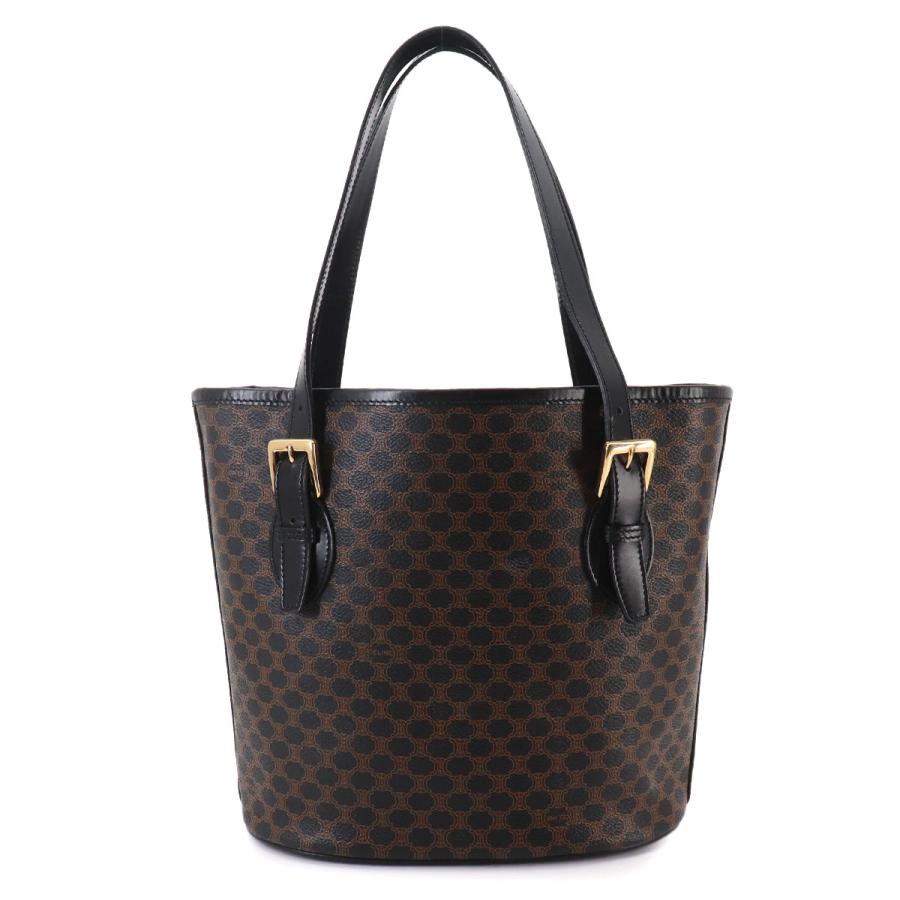 CELINE（セリーヌ） 美品 マカダム トート バッグ ブラック ブラウン