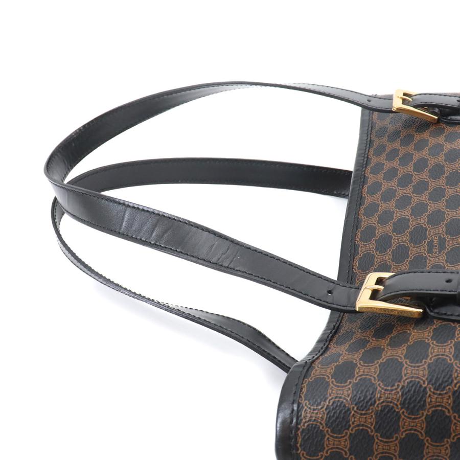 CELINE（セリーヌ） 美品 マカダム トート バッグ ブラック ブラウン