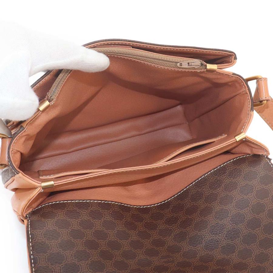 CELINE（セリーヌ） マカダム ショルダー バッグ PVC レザー ブラウン