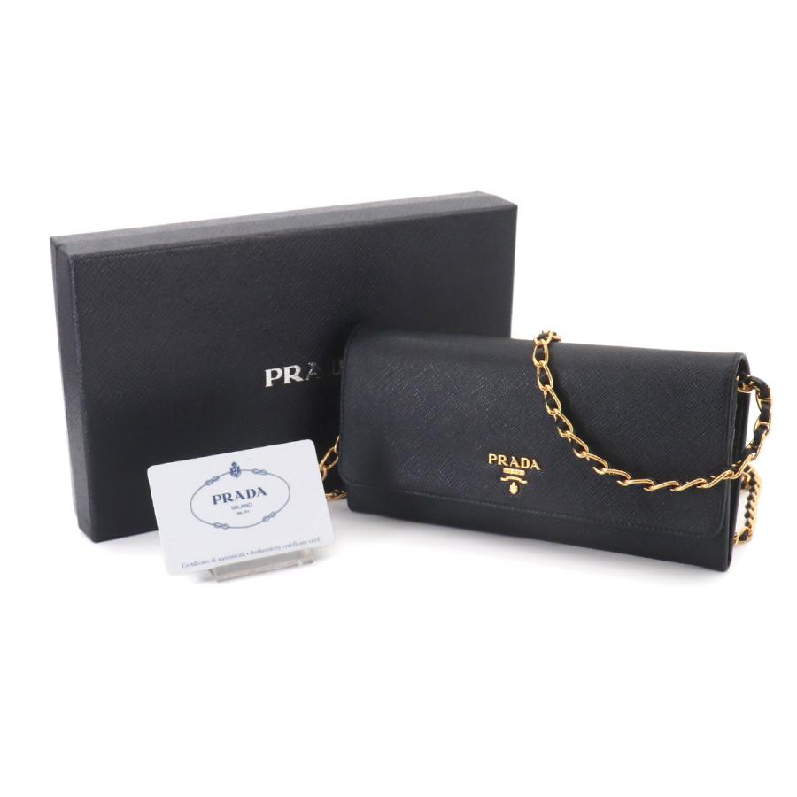 PRADA（プラダ） 新品同様 サフィアーノ チェーン ウォレット 長財布