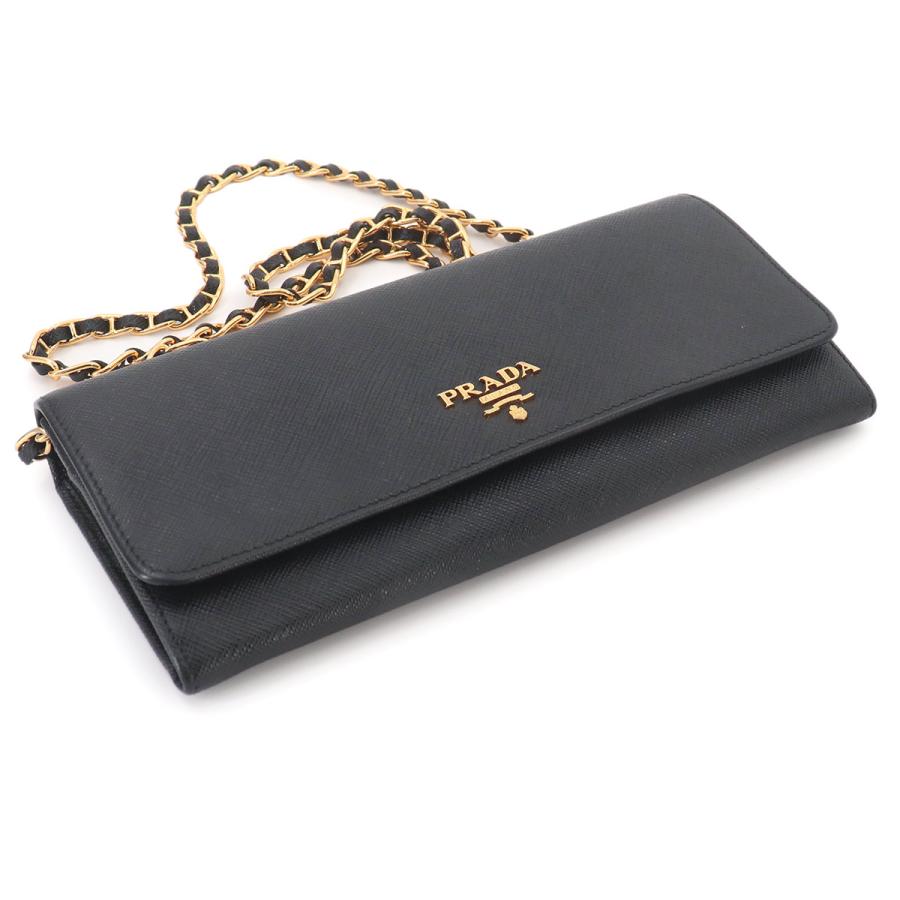 PRADA（プラダ） 新品同様 サフィアーノ チェーン ウォレット 長財布